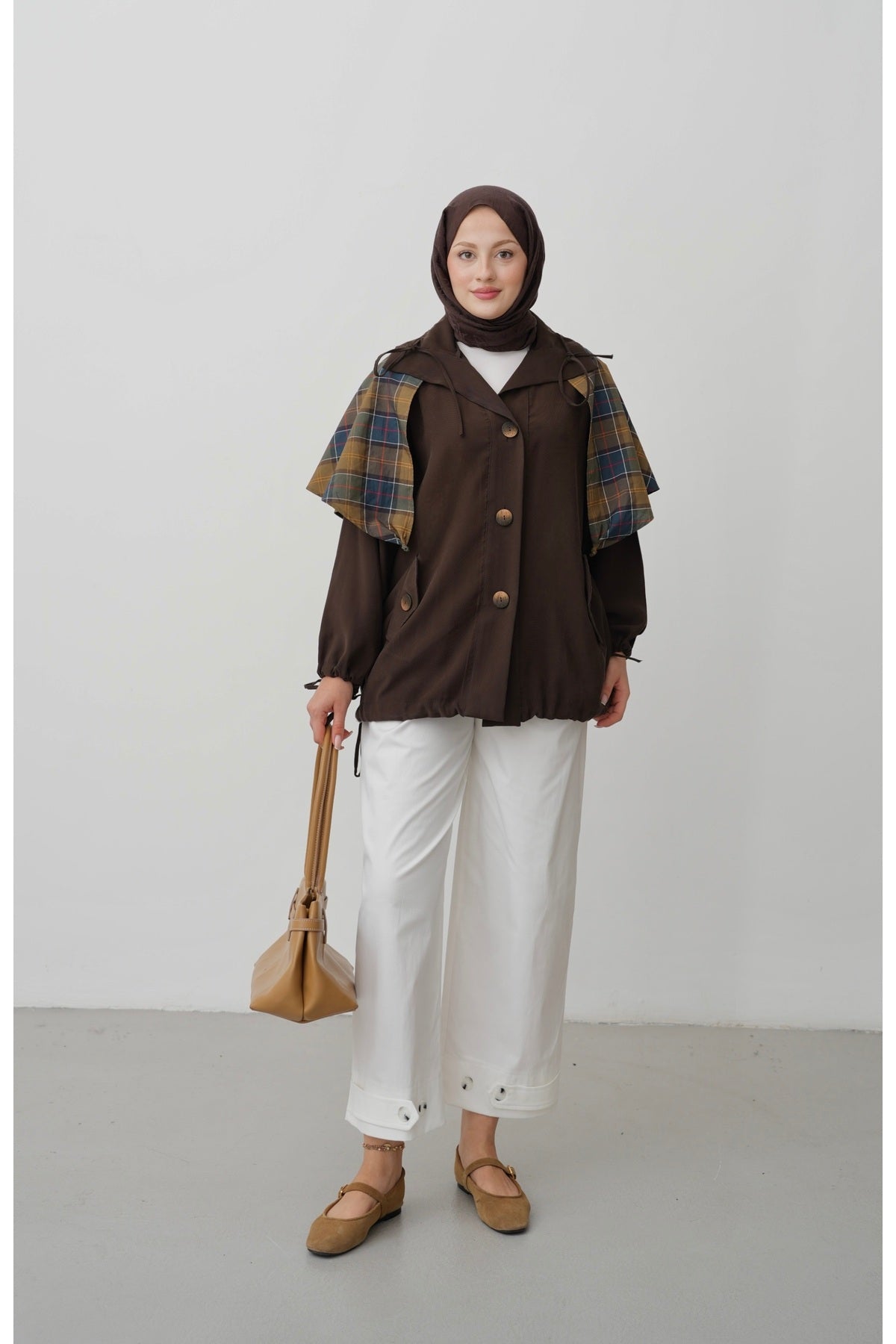Moon’sc Kahverengi kadın tesettür ceket - Görsel 8