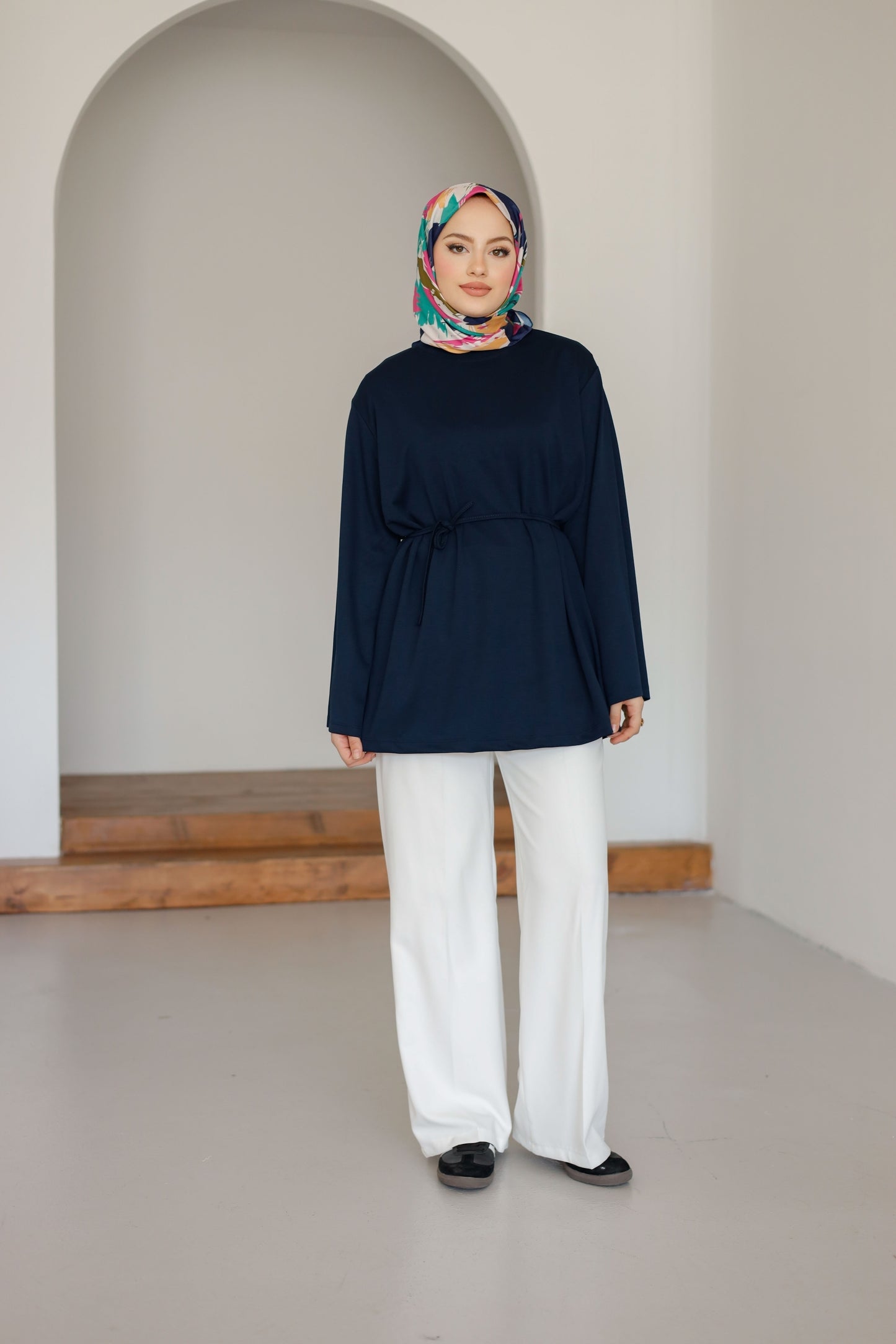 Bel Bağlamalı Oyhso Tunik - Lacivert