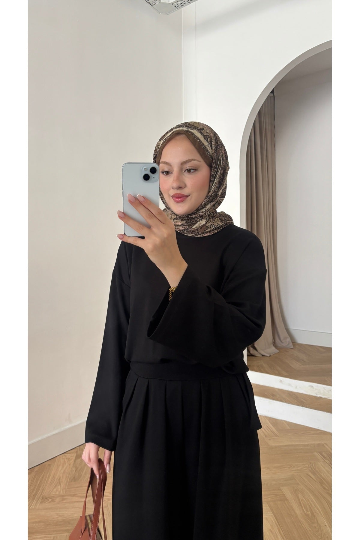 Moon’sc Siyah tesettür alt üst takım - Görsel 4