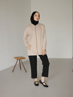 Kapüşonlu Ve Cepli Tesettür Sweatshirt - Hırka