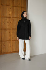 Kapüşonlu Ve Cepli Tesettür Sweatshirt - Hırka