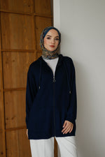 Kapüşonlu Ve Cepli Tesettür Sweatshirt - Hırka