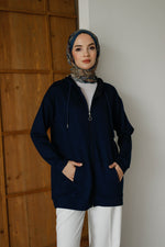 Kapüşonlu Ve Cepli Tesettür Sweatshirt - Hırka