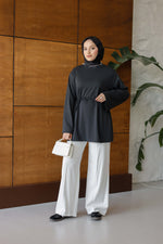 Bel Bağlamalı Oyhso Tunik - Antrasit