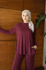 Esnek Ve Yumuşak Dokulu Oysh Tesettür Takım - Bordo