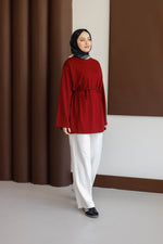 Bel Bağlamalı Oyhso Tunik - Bordo