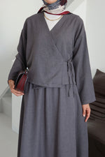 Kimino Tesettür Takım - Gri