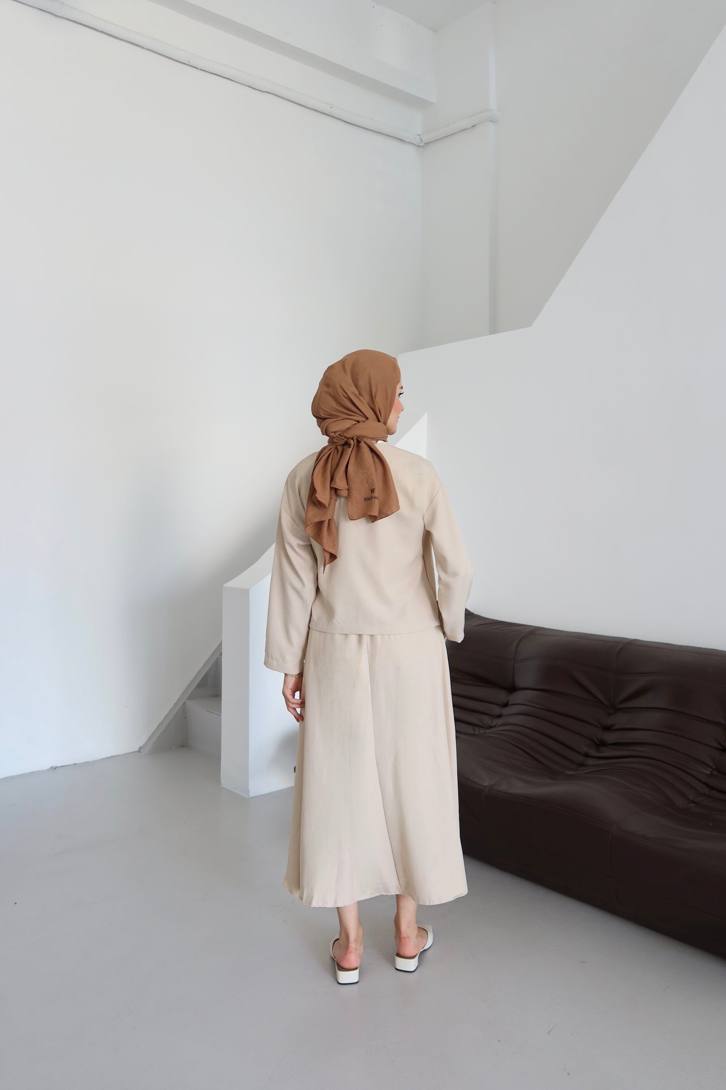 Kimino Tesettür Takım - Krem