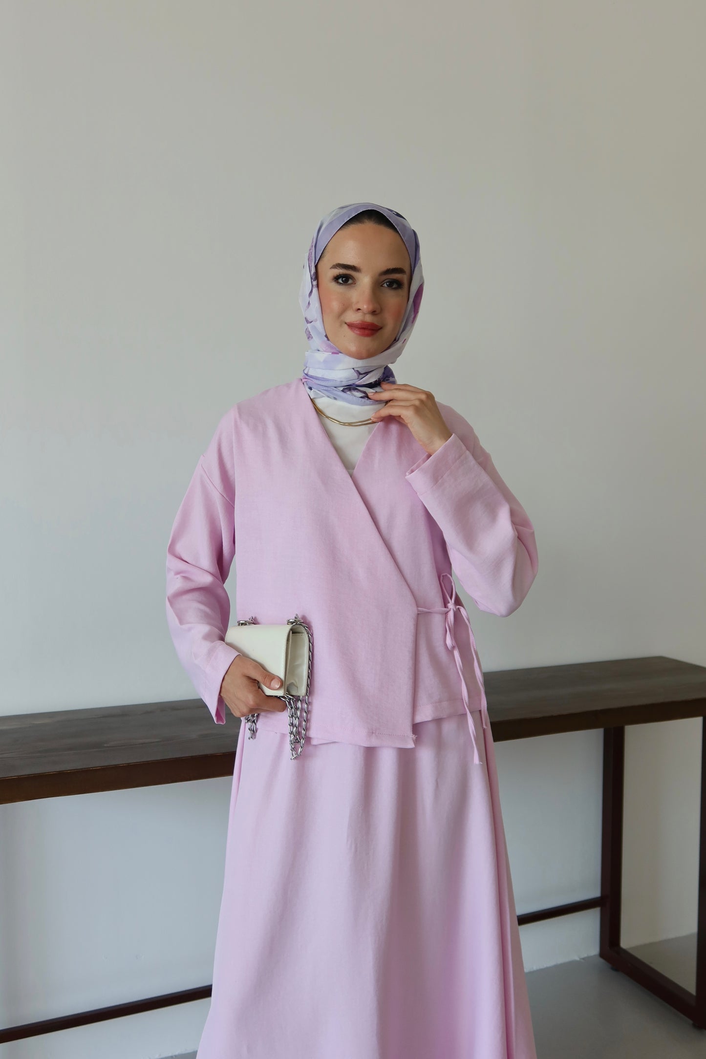 Kimino Tesettür Takım - Pembe