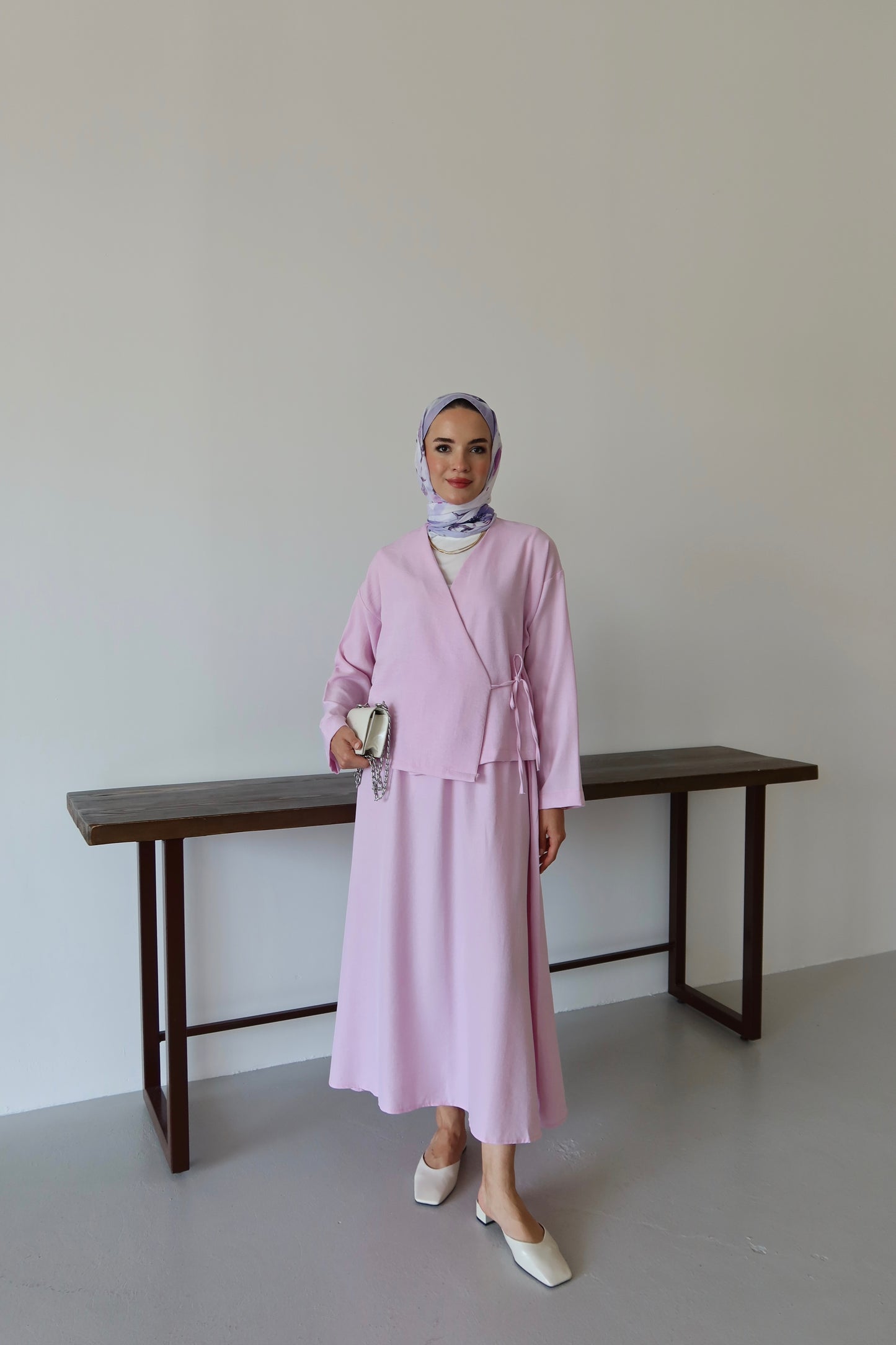 Kimino Tesettür Takım - Pembe