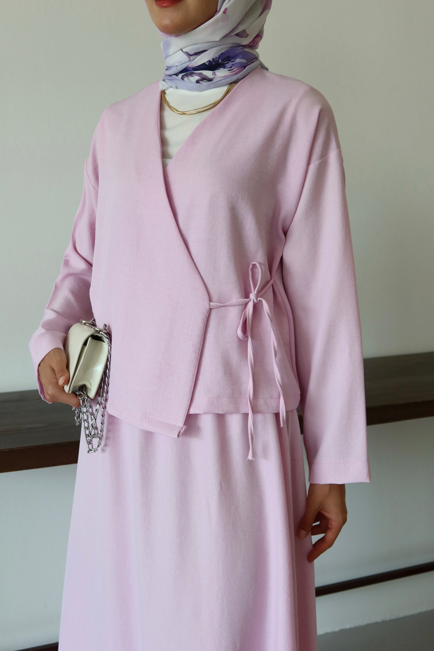 Kimino Tesettür Takım - Pembe