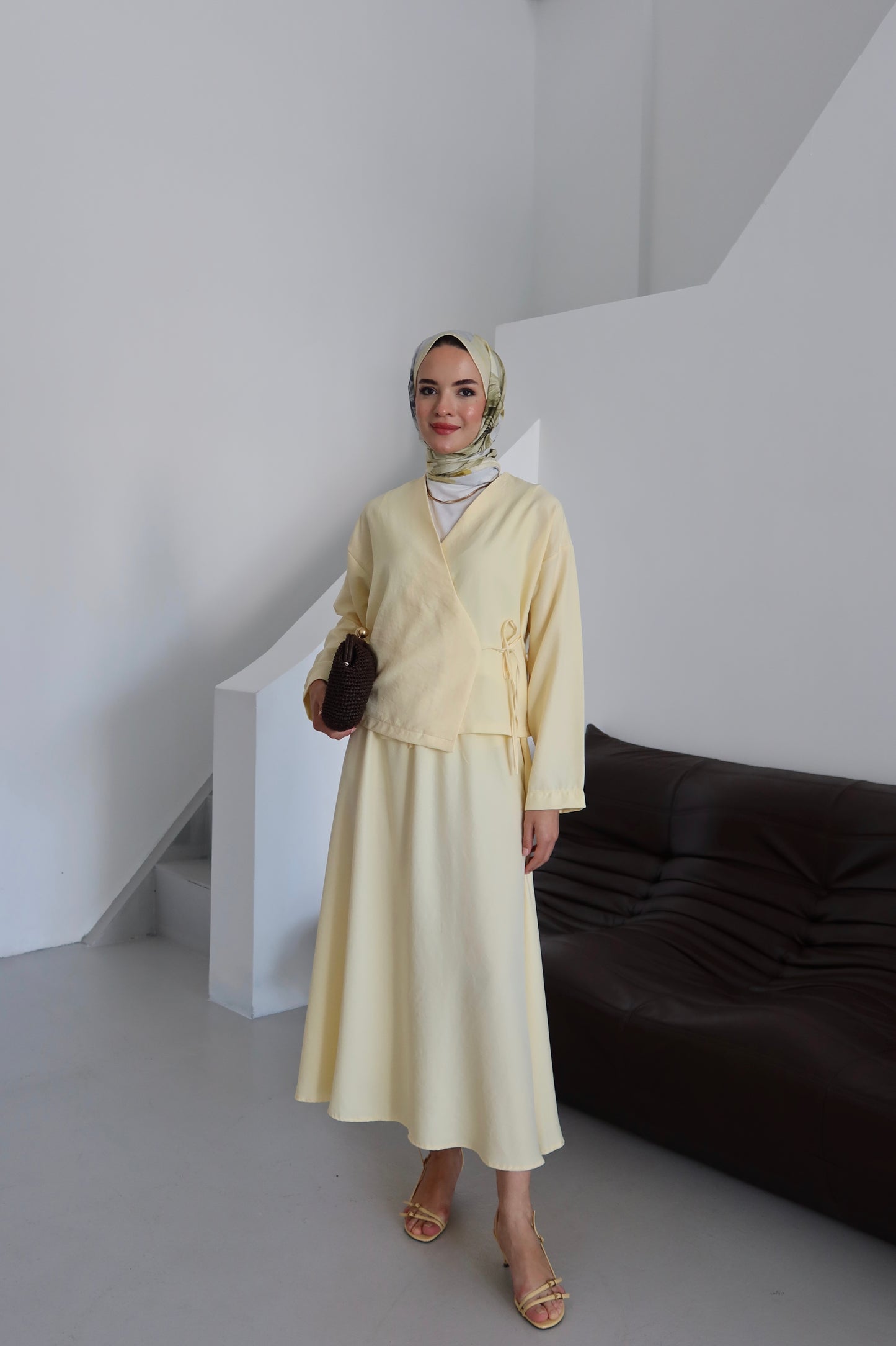 Kimino Tesettür Takım - Sarı