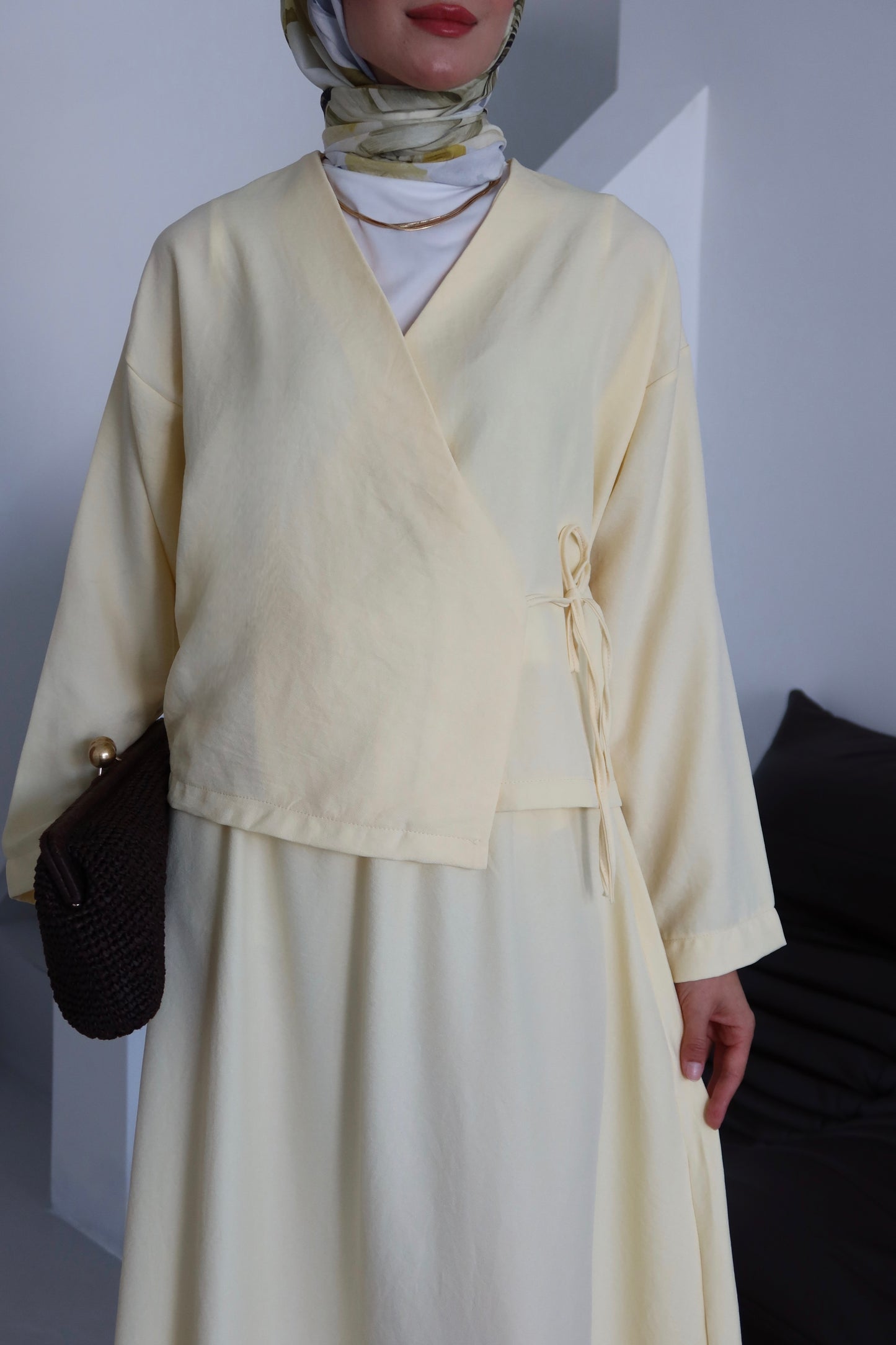 Kimino Tesettür Takım - Sarı