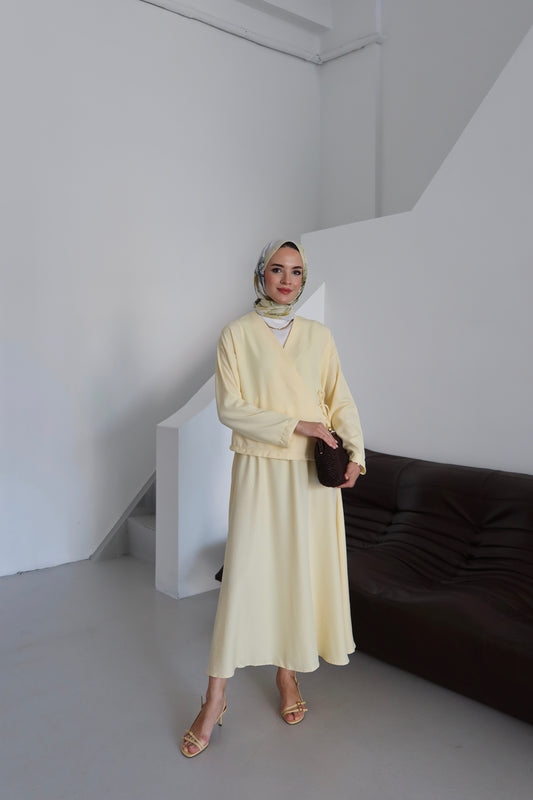 Kimino Tesettür Takım - Sarı
