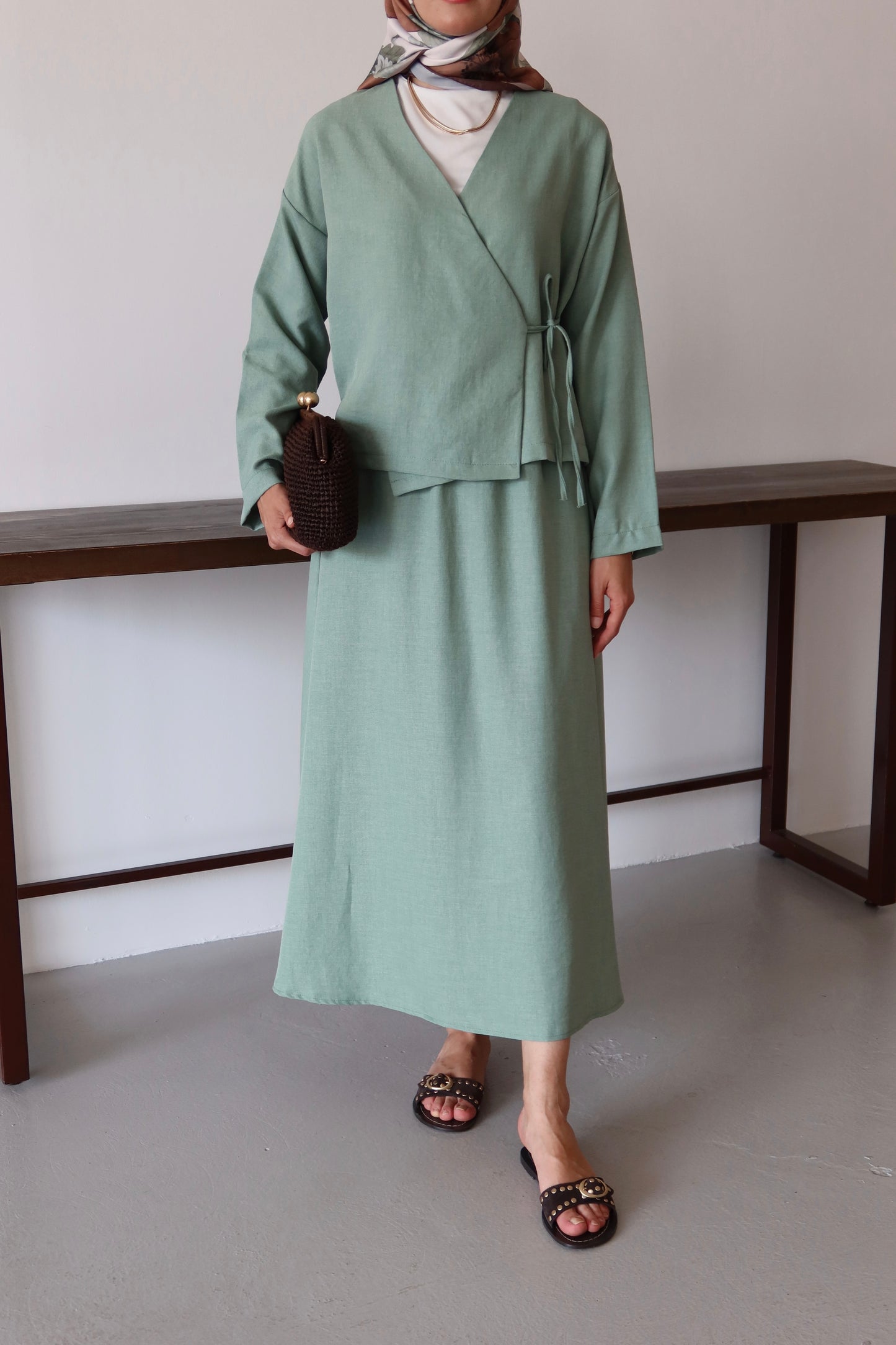 Kimino Tesettür Takım - Yeşil