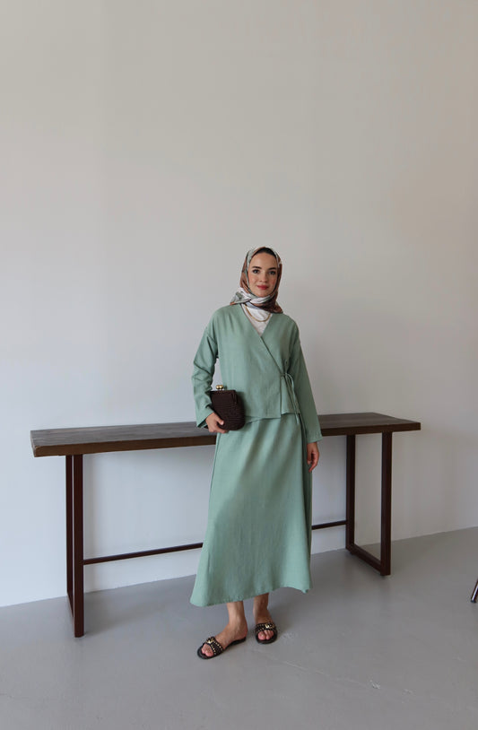 Kimino Tesettür Takım - Yeşil