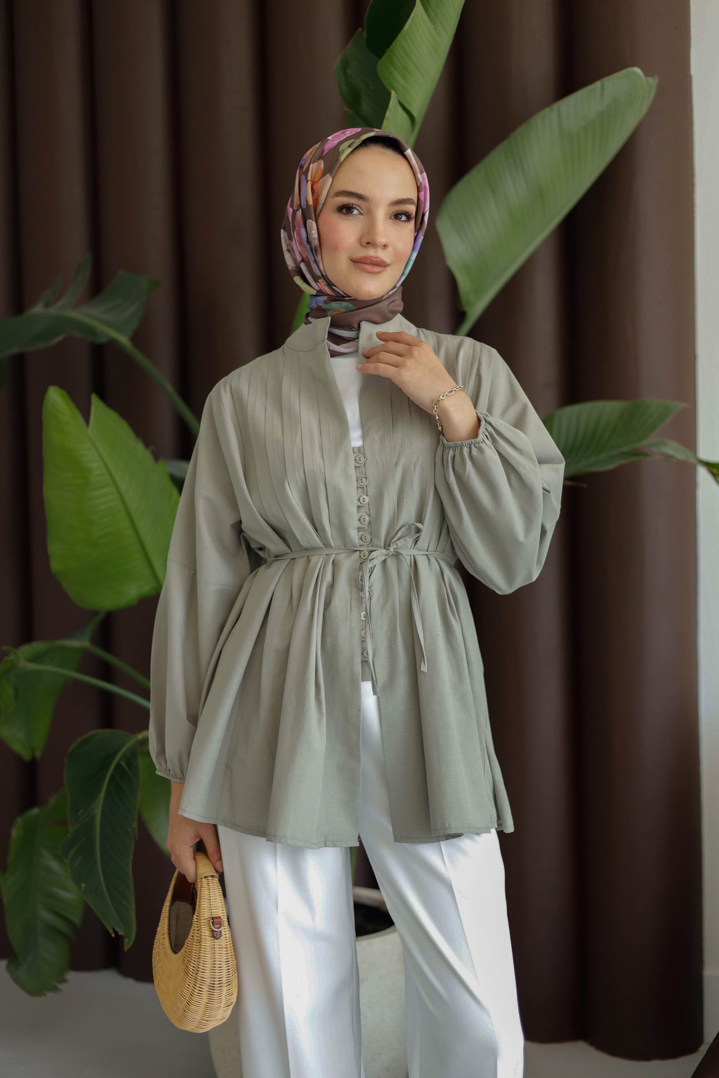 Nervürlü Gömlek - Haki