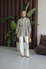 Nervürlü Gömlek - Haki