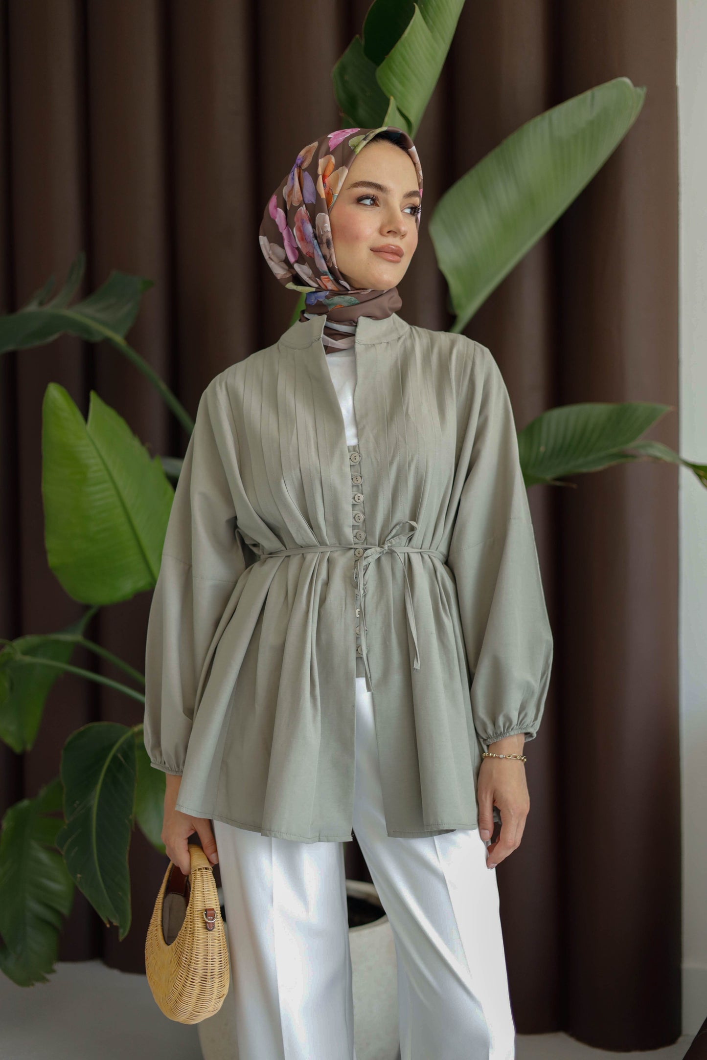 Nervürlü Gömlek - Haki