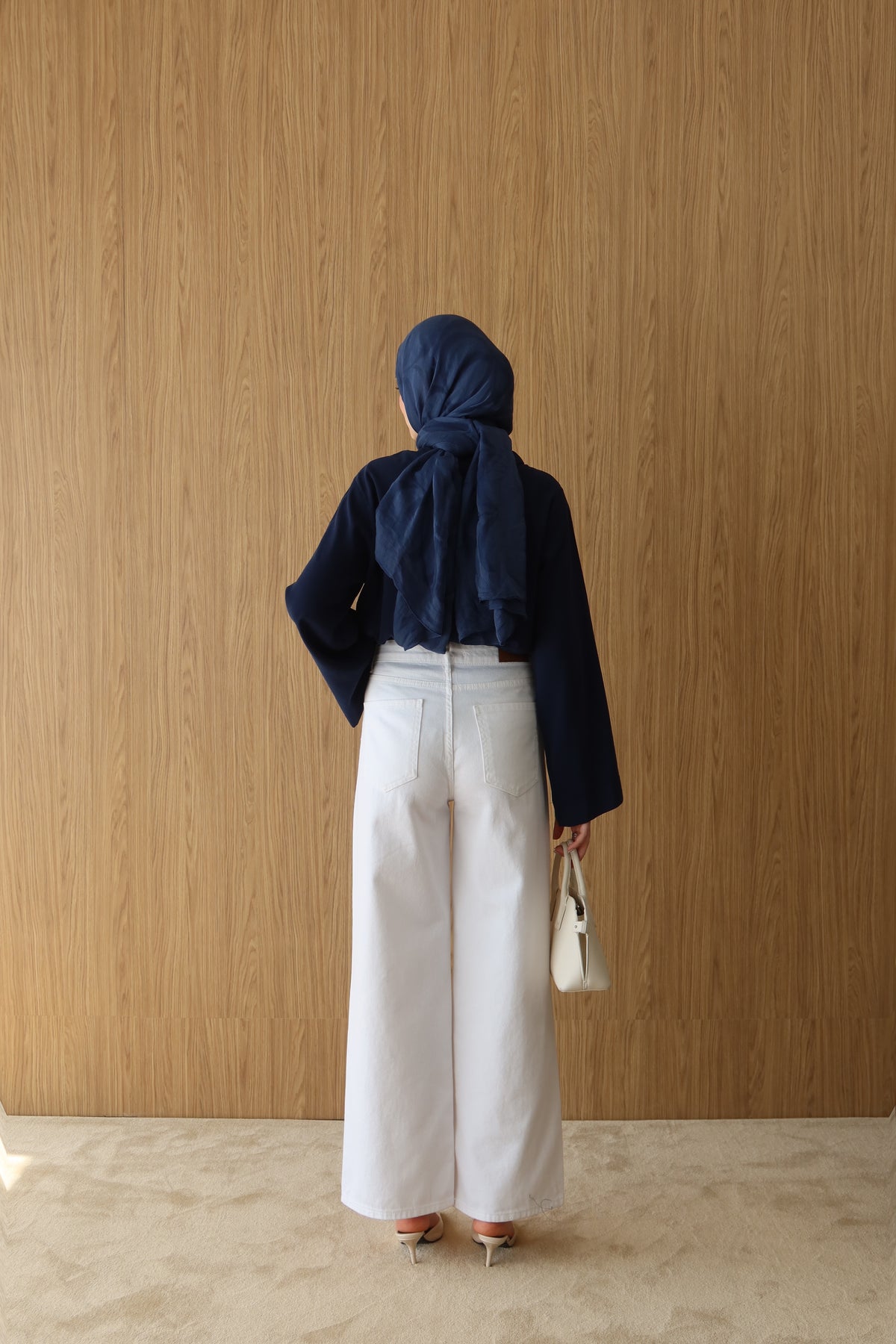 Kadın Yüksek Bel Taşlı Palazzo Kot Pantolon