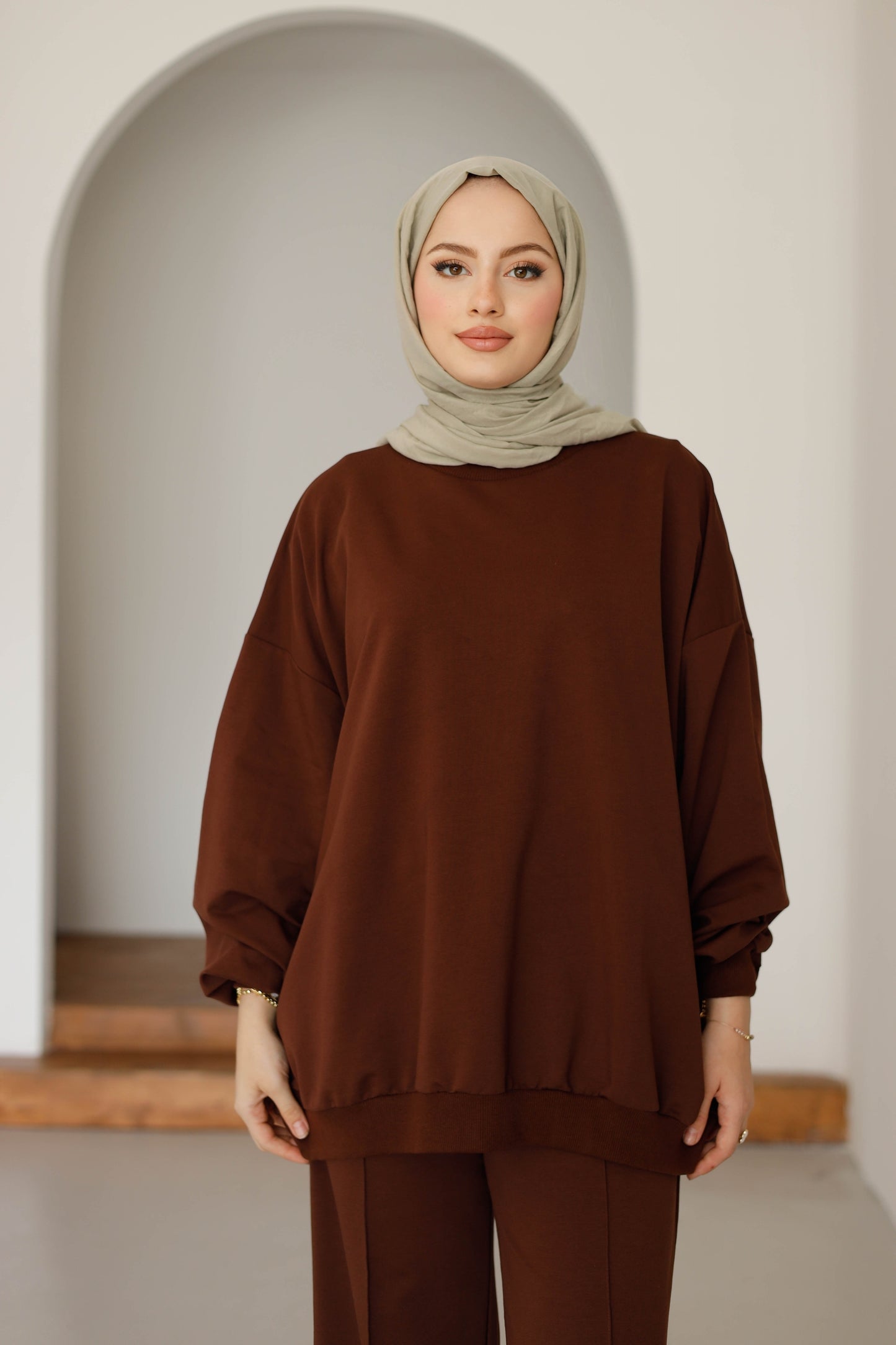 Oversize Premium Kahverengi Eşofman Takımı