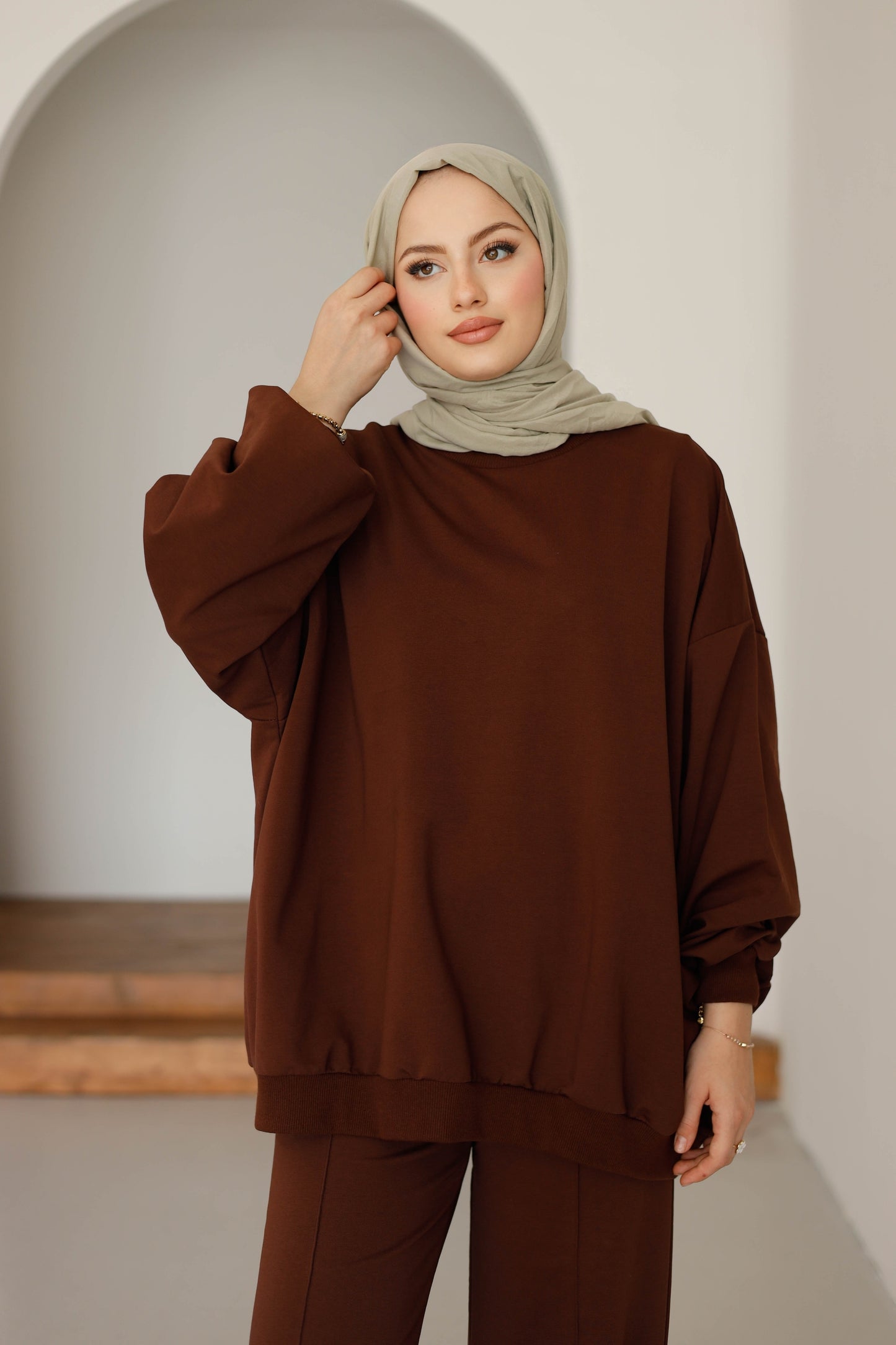 Oversize Premium Kahverengi Eşofman Takımı