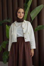 Beli Lastikli Çift Cepli Etek - Kahverengi