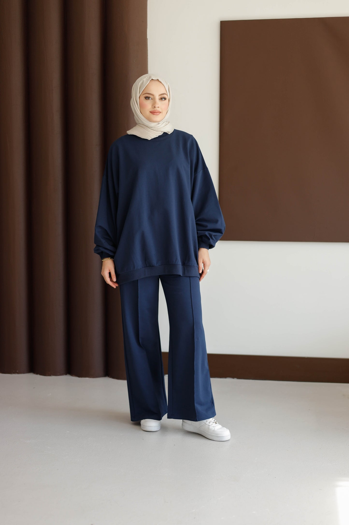 Oversize Premium Lacivert Eşofman Takımı