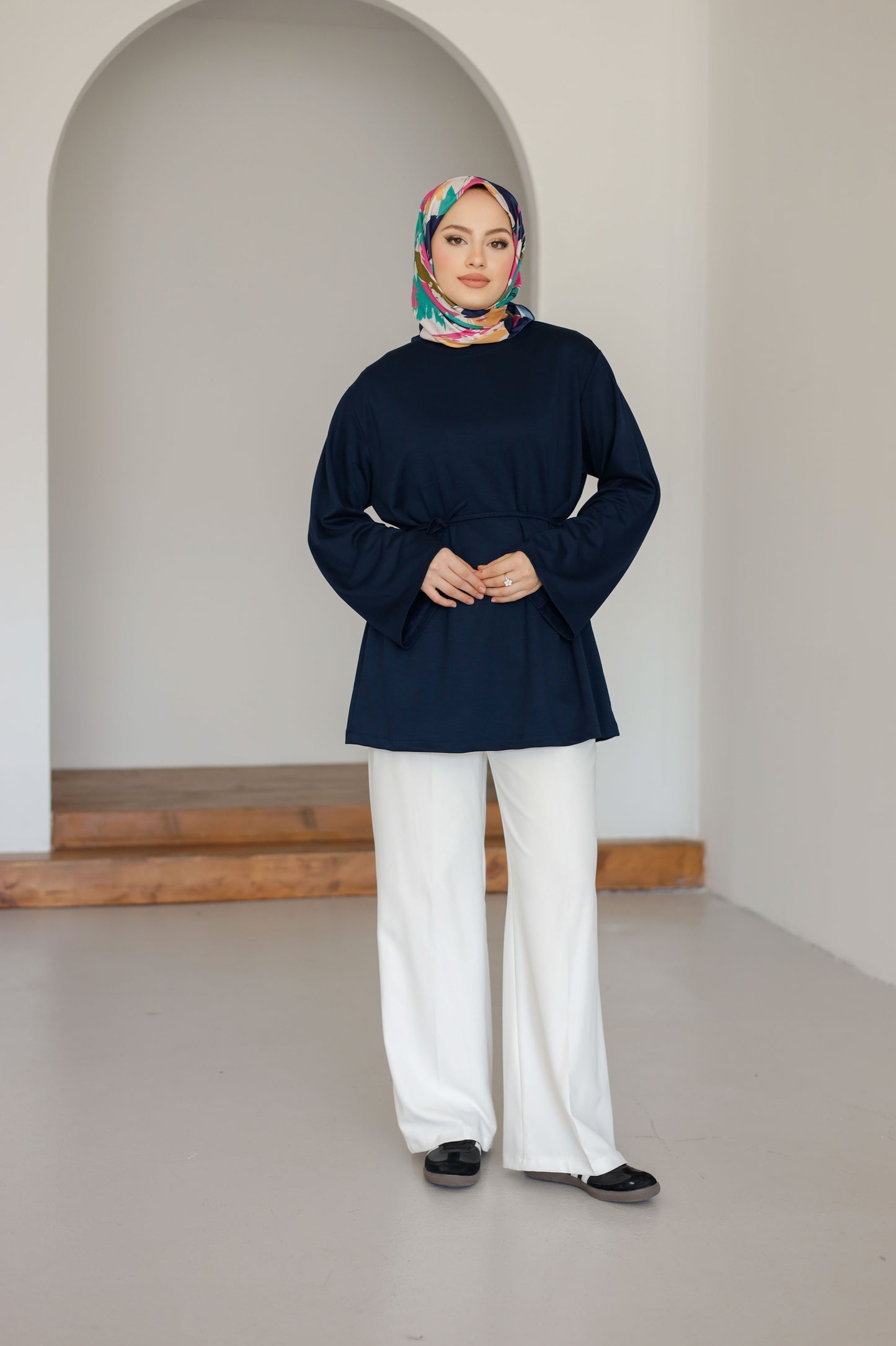 Bel Bağlamalı Oyhso Tunik - Lacivert