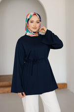 Bel Bağlamalı Oyhso Tunik - Lacivert