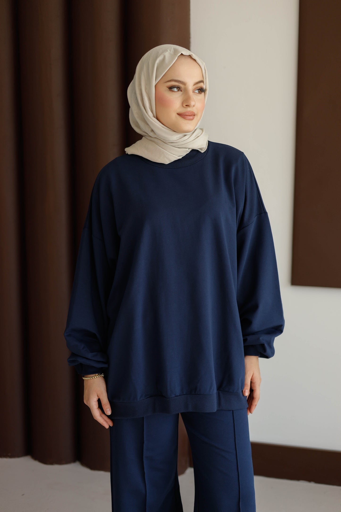 Oversize Premium Lacivert Eşofman Takımı