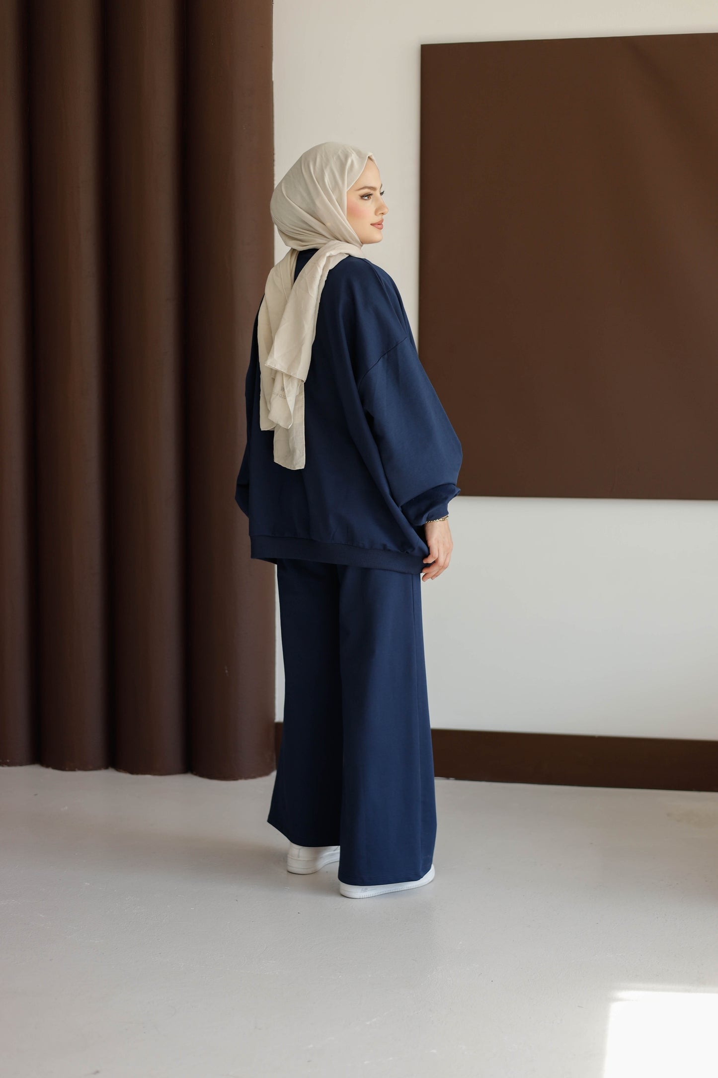 Oversize Premium Lacivert Eşofman Takımı