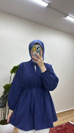 Nervürlü Gömlek - Lacivert