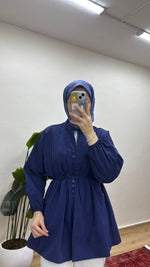 Nervürlü Gömlek - Lacivert