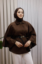 Kemerli Süet Panço - Kahverengi