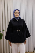 Kemerli Süet Panço - Siyah