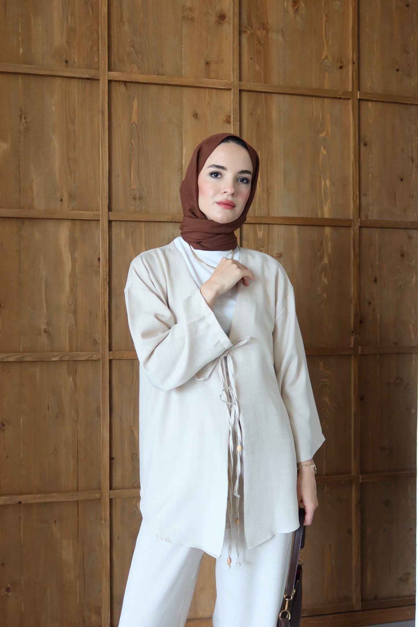 Pantolonlu Alt-Üst Takım - Bej