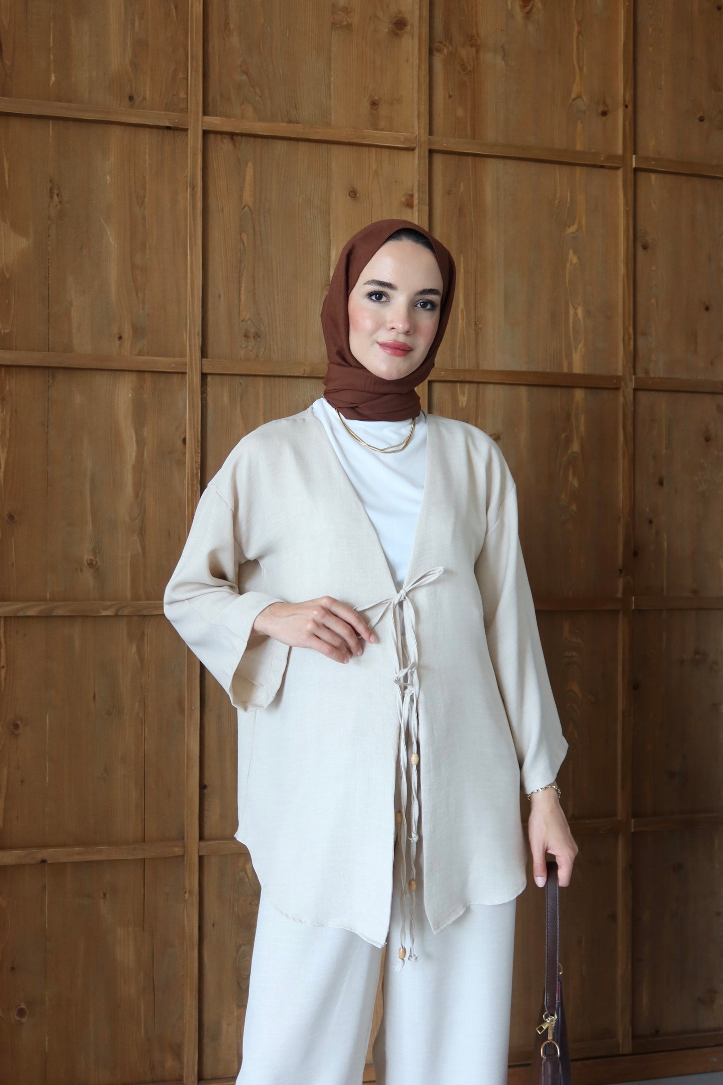 Pantolonlu Alt-Üst Takım - Bej