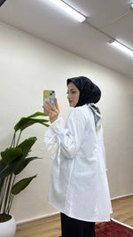 Arkası Pileli Gömlek - Beyaz