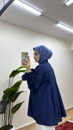 Arkası Pileli Gömlek - Lacivert