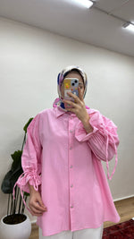 Arkası Pileli Gömlek - Pembe
