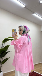 Arkası Pileli Gömlek - Pembe