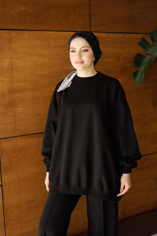 Oversize Premium Siyah Eşofman Takımı