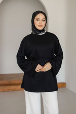 Bel Bağlamalı Oyhso Tunik - Siyah