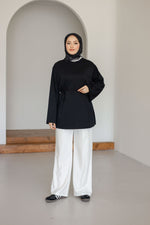 Bel Bağlamalı Oyhso Tunik - Siyah