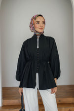 Nervürlü Gömlek - Siyah