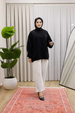 Oversize 3 İplik Şardonlu Sweat - Siyah