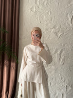 Kadın Yırtmaç Detaylı Pantolonu Lastikli Pinterest Takım - Bej