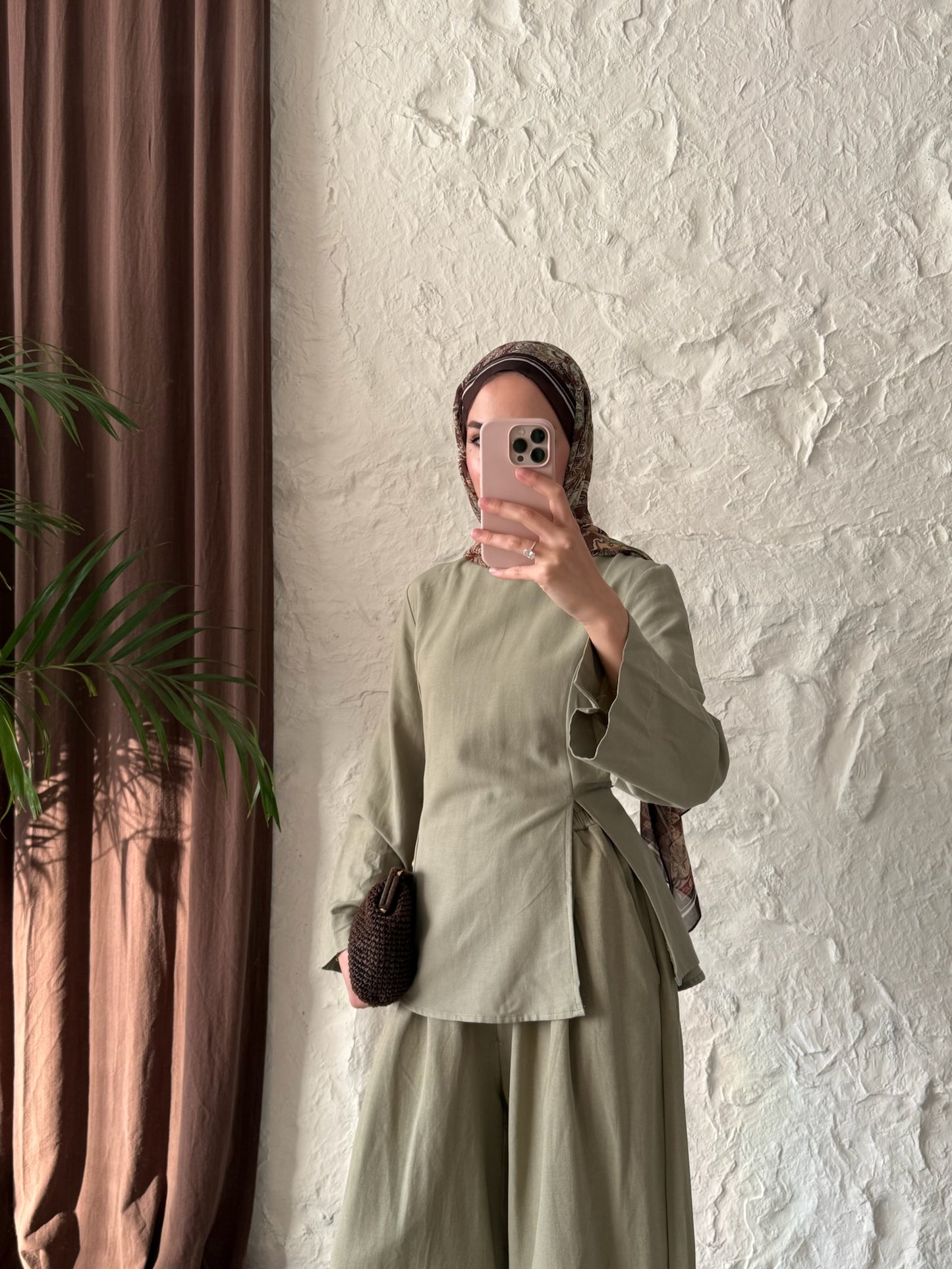 Kadın Yırtmaç Detaylı Pantolonu Lastikli Pinterest Takım - haki