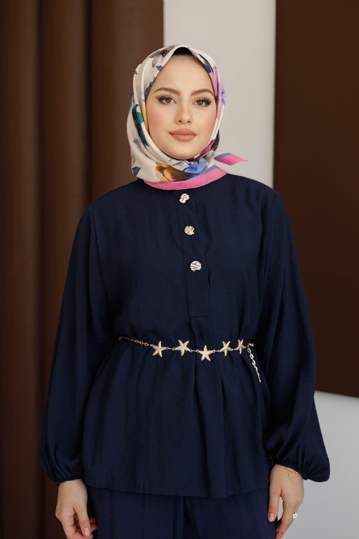 Yıldız Desenli Kararmaz Çelik Kemer - Gold